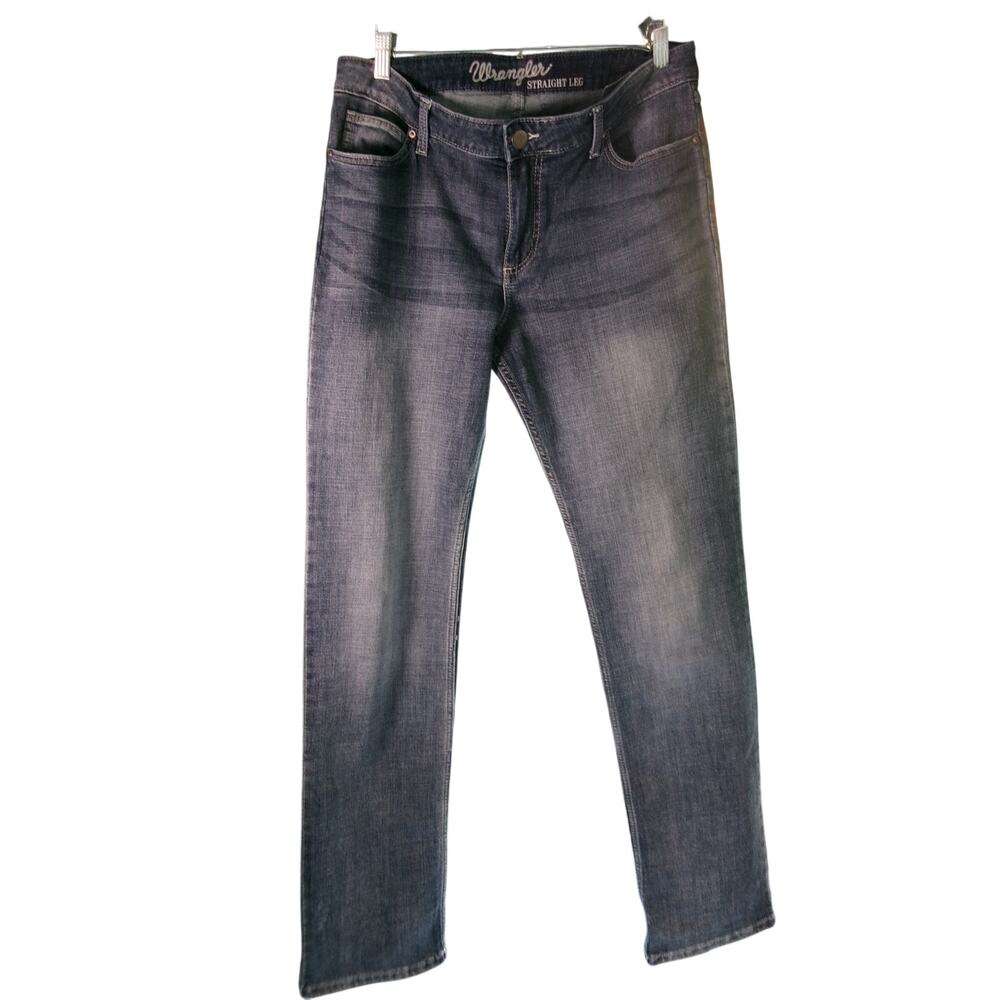Wrangler Straight Leg Jeans Women’s Dark Wash Mid Rise Classic Denim 13